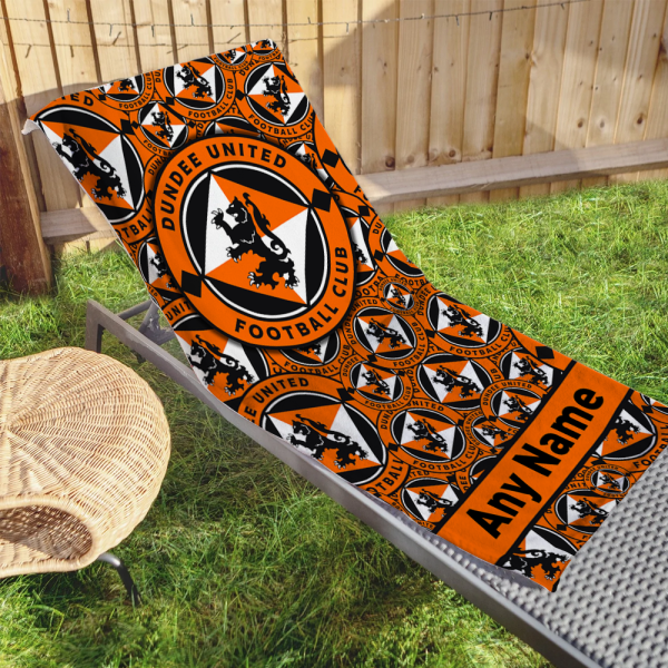 Dundee United Crest Mash Personalised Beach Towel - Image 2