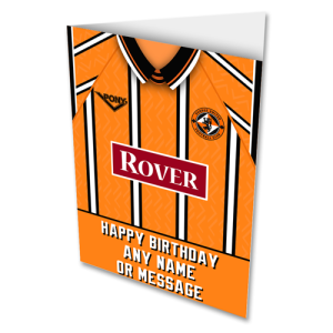 Dundee Utd Personalised Greeting Card Retro Home Shirt 1994