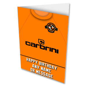 Dundee Utd Personalised Greeting Card Retro Home Shirt 2010