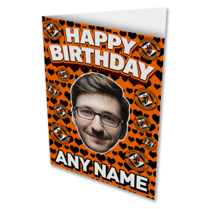 Happy Birthday Personalised Greeting Card Love Hearts Photo & Name Upload