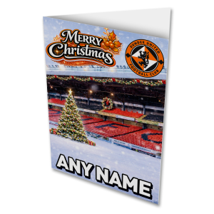 Dundee United Personalised Greeting Card Merry Christmas Stadium