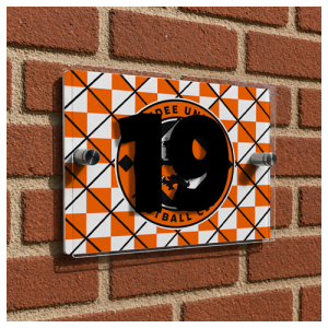 Dundee United FC Personalised House Number Plaque Checkerboard
