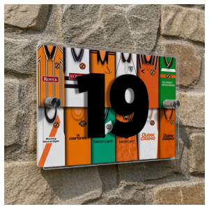 Alternative view of Dundee United FC Personalised House Number Plaque Retro Shirts
