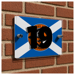 Dundee United FC Personalised House Number Plaque Scottish Flag