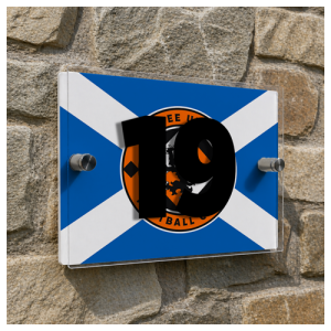 Alternative view of Dundee United FC Personalised House Number Plaque Scottish Flag