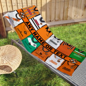 Alternative view of Personalised Beach Towel Dundee United Kit Montage