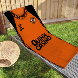 Alternative view of Dundee United Personalised Beach Towel - Home Shirt 2026-27